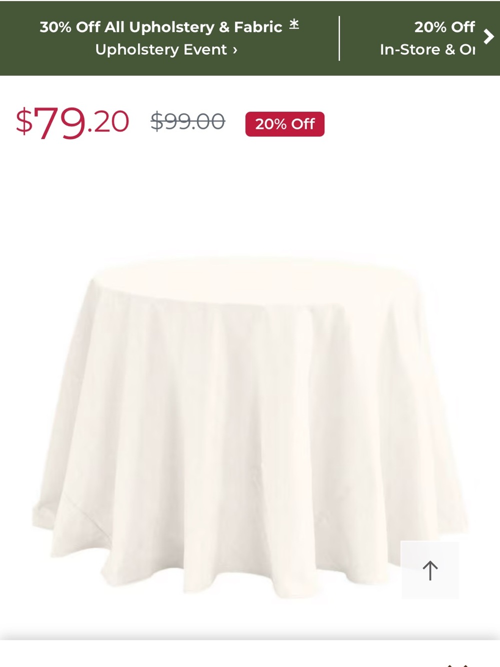 off white table cloth round from Ballard Desing 90" linen